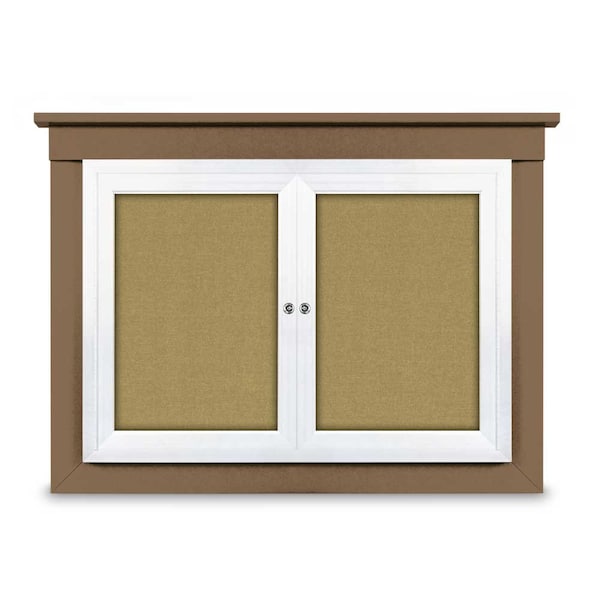 18"x24" 1-Door Enclosed Letterboard, Black Felt/Cherry